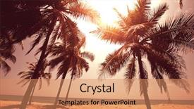  Presentation with serenity - Audience pleasing presentation theme consisting of serenity tropical beach backdrop and a coral colored foreground