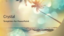  Presentation with serenity - Slide set featuring serenity tropical beach background and a lemonade colored foreground