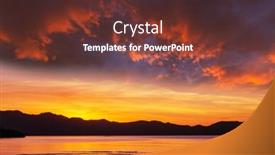  Presentation with serenity - Theme enhanced with serenity-tropical-sunset-on-beautiful background and a tawny brown colored foreground