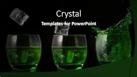  Presentation with black liquid - Theme with serial-arrangement-of-ice-falling background and a black colored foreground