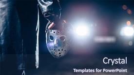  Presentation with serial killer - Slides enhanced with serial maniac hand with bloody background and a ocean colored foreground