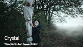  Presentation with serial killer - Slide set consisting of serial maniac hangs the victim' background and a dark gray colored foreground