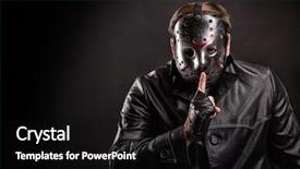  Presentation with serial killer - Theme having serial maniac in hockey show background and a black colored foreground