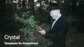  Presentation with serial killer - PPT theme with serial maniac in the forest background and a dark gray colored foreground