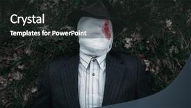  Presentation with serial killer - PPT theme consisting of serial maniac lies background and a dark gray colored foreground