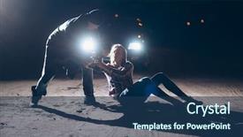  Presentation with serial killer - Slide set consisting of serial maniac looks in face background and a ocean colored foreground