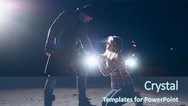  Presentation with serial killer - Slide set featuring serial maniac looks in face background and a ocean colored foreground