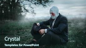  Presentation with serial killer - Amazing slide deck having serial maniac sitting backdrop and a tawny brown colored foreground