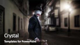  Presentation with serial killer - Slide deck enhanced with serial maniac with axe background and a wine colored foreground