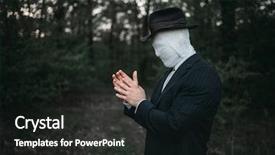  Presentation with bandages - Audience pleasing theme consisting of serial maniac with face wrapped backdrop and a dark gray colored foreground