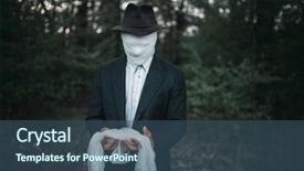  Presentation with bandages - PPT layouts featuring serial maniac with face wrapped background and a ocean colored foreground