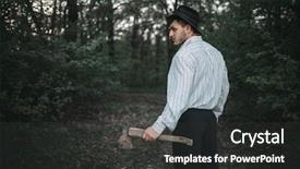  Presentation with murderer - Slide set featuring serial murderer with an axe background and a dark gray colored foreground