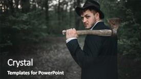  Presentation with murderer - Theme enhanced with serial murderer with an axe background and a dark gray colored foreground