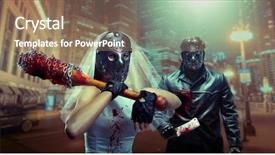  Presentation with serial killer - Theme enhanced with serial murederers newlyweds spending honeymoon background and a coral colored foreground