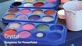  Presentation with market - PPT theme enhanced with series a face painting booth background and a ocean colored foreground