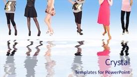  Presentation with black women and teen girls - Presentation theme with series in studio s portfolio background and a  colored foreground