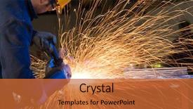  Presentation with steel factory - Cool new PPT theme with series of metal industry backdrop and a red colored foreground