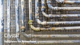  Presentation with parallel - Audience pleasing slide set consisting of parallel old pipes on wall backdrop and a gray colored foreground