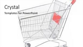 Presentation with shopping trolley - Presentation theme having series of shopping trolley background and a white colored foreground