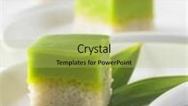  Presentation with kuih - Presentation theme featuring the pandan custard cake background and a yellow colored foreground
