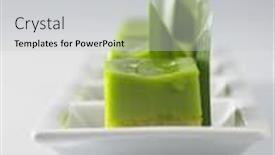  Presentation with kuih - Slide deck enhanced with the pandan custard cake background and a light gray colored foreground