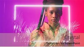  Presentation with female sport - PPT theme featuring serious-african-american-female-tennis background and a  colored foreground