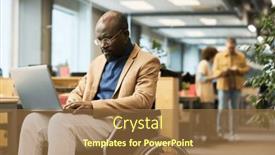  Presentation with disability - Slide deck having serious-african-american-male-broker background and a coral colored foreground