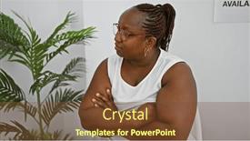  Presentation with waiting room - Slides enhanced with serious-african-american-woman and a tawny brown colored foreground