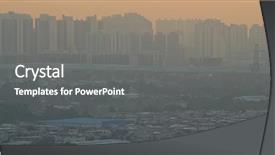  Presentation with pollution air - Cool new PPT layouts with serious air pollution problem backdrop and a gray colored foreground
