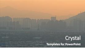  Presentation with air pollution - Presentation theme enhanced with serious air pollution problem background and a dark gray colored foreground