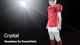  Presentation with flare - Theme with serious american football player taking his helmet looking at camera against lens flare background and a black colored foreground