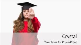  Presentation with graduation - Colorful PPT theme enhanced with serious and confident expression defense backdrop and a  colored foreground