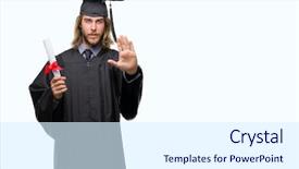  Presentation with long hair man - PPT theme consisting of serious and confident expression defense background and a  colored foreground