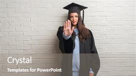  Presentation with paint white brick wall - Slide deck enhanced with serious and confident expression defense background and a gray colored foreground