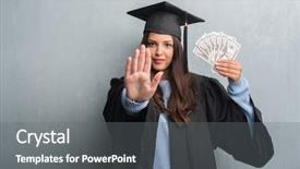  Presentation with young - Audience pleasing slide set consisting of serious and confident expression defense backdrop and a  colored foreground