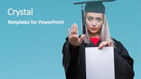  Presentation with defense - Beautiful slide deck featuring serious and confident expression defense backdrop and a  colored foreground