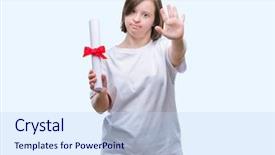  Presentation with defense - Amazing PPT layouts having serious and confident expression defense backdrop and a sky blue colored foreground