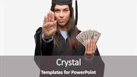  Presentation with confident young hispanic woman - Cool new presentation theme with serious and confident expression defense backdrop and a  colored foreground