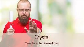  Presentation with glasses - PPT layouts with serious and confident expression defense background and a  colored foreground