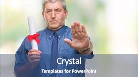  Presentation with defense - PPT theme consisting of serious and confident expression defense background and a ocean colored foreground