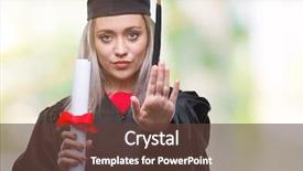  Presentation with bachelor - Theme featuring serious and confident expression defense background and a  colored foreground