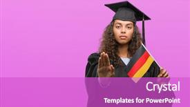  Presentation with farewell graduation - Amazing theme having serious and confident expression defense backdrop and a purple colored foreground