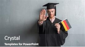  Presentation with open bible over grunge sandstone - Beautiful presentation featuring serious and confident expression defense backdrop and a dark gray colored foreground