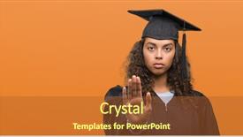  Presentation with graduation black graduate hat - Amazing presentation having serious and confident expression defense backdrop and a  colored foreground