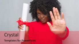  Presentation with african american adults in classroom - Beautiful slides featuring serious and confident expression defense backdrop and a red colored foreground