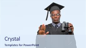  Presentation with ophthalmology african american models - Presentation theme featuring serious and confident expression defense background and a sky blue colored foreground