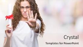  Presentation with bachelor - PPT layouts featuring serious and confident expression defense background and a lemonade colored foreground