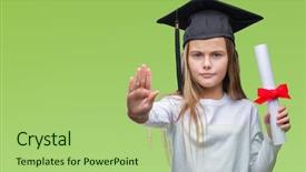  Presentation with swimming beautiful girl swims underwater - Beautiful theme featuring serious and confident expression defense backdrop and a  colored foreground