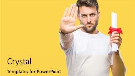  Presentation with holding hands old young - Cool new presentation theme with serious and confident expression defense backdrop and a yellow colored foreground