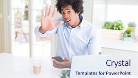  Presentation with african american business - PPT theme enhanced with serious and confident expression defense background and a  colored foreground